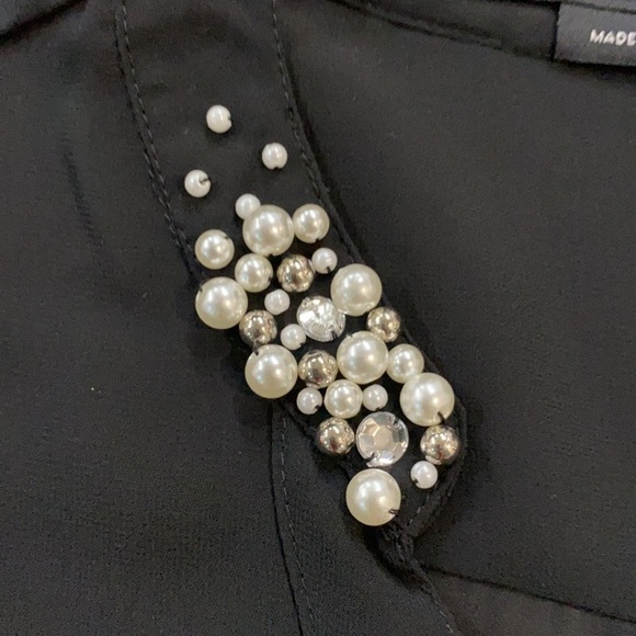 5 for $25 BCBG MAXAZRIA black blouse‎ top beaded top - Picture 3 of 6